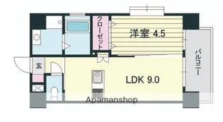 サンハイツ中洲通り【7階】の間取り