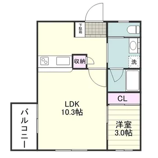 フェリジータ下荒田【0202号室】の間取り