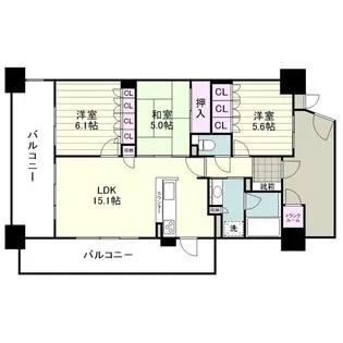 サーパスシティ紫原三丁目【0811号室】の間取り