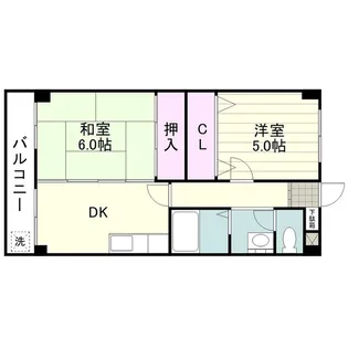 (F)コーポ柿ノ迫【0202号室】の間取り