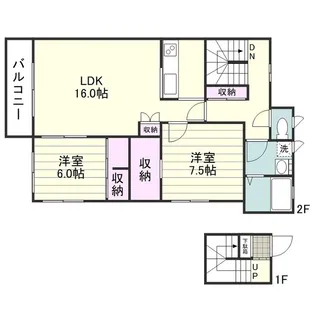 ベルリード荒田【0202号室】の間取り