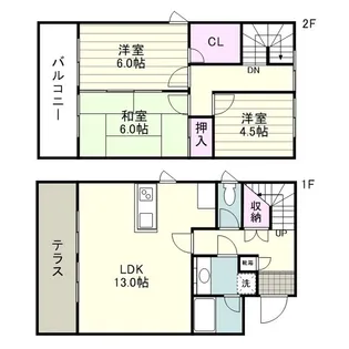 鹿児島県鹿児島市伊敷台3丁目【タウンハウス】の間取り