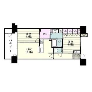 クレアホームズ上荒田ザ・ガーデン【0602号室】の間取り