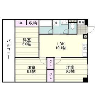 ドミール西田【0205号室】の間取り