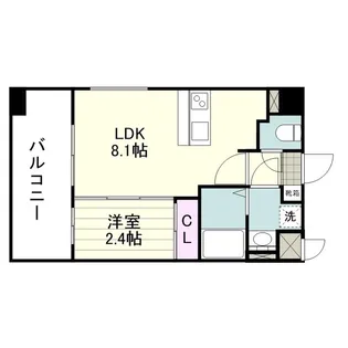 リアンシエルブルー鹿児島中央【0408号室】の間取り
