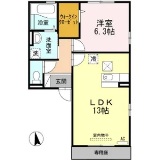 セジュール・シャルマン【1階】の間取り