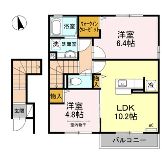 サニーハイツ花棚 A棟【2階】の間取り