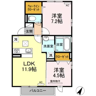 フォルトゥーナ A棟【1階】の間取り