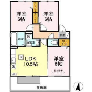 セジュールSAKURA B棟【1階】の間取り