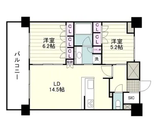 RJRプレシア鹿児島駅前【1404号室】の間取り