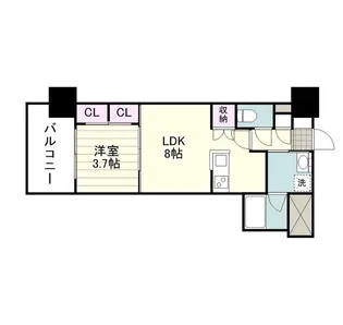 RJRプレシア鹿児島駅前【0709号室】の間取り