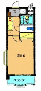 パティオス清水【101号室】の間取り