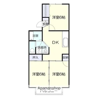 セジュール中山【203号室】の間取り