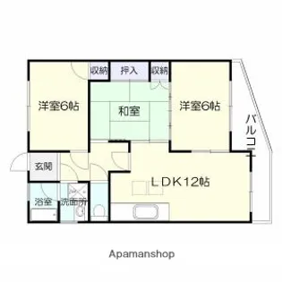 第1梶原ハイツ【1階】の間取り