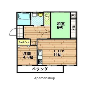 2LDKの間取り画像