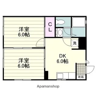 マイムみはるかす【103号室】の間取り