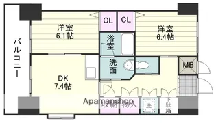 パークサイド加治屋町【9階】の間取り