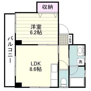 第6平和マンション【0201号室】の間取り
