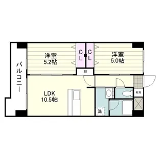 2LDKの間取り画像