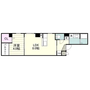 RE庵 荒田【0201号室】の間取り