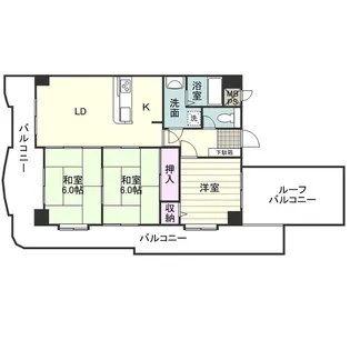トーカンマンション平之町【0301号室】の間取り