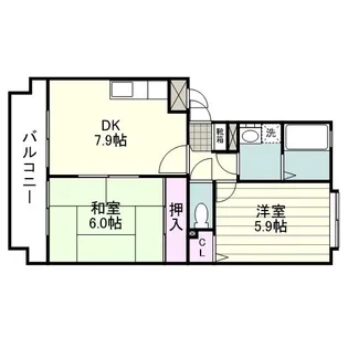 プリメリア幸【0102号室】の間取り