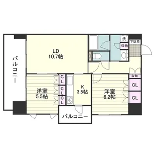 RJRプレシア郡元【0410号室】の間取り