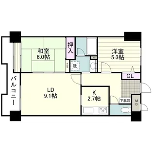 朝日プラザ田上【0106号室】の間取り