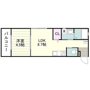 パームテラス谷山中央【0307号室】の間取り