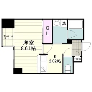 エヴォルート谷山中央【0202号室】の間取り