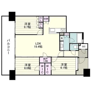 MJR唐湊【0506号室】の間取り