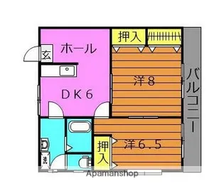 福永ビル5階建て【502号室】の間取り