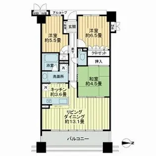 サーパス紫原2【6階】の間取り