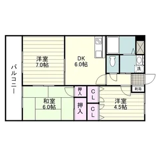 サンライズ小松原【0402号室】の間取り