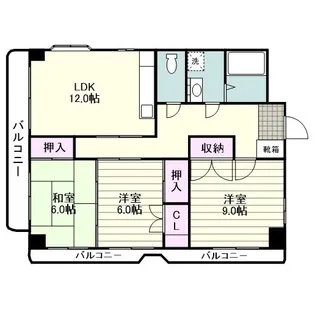 第5平和マンション【0301号室】の間取り