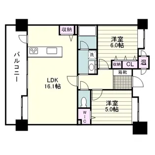 エイルマンション上荒田Ⅲグランシス【1403号室】の間取り