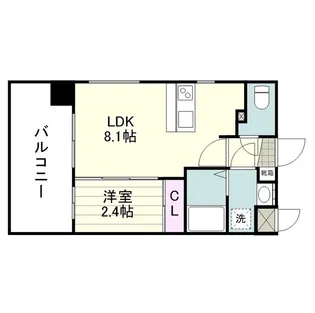 リアンシエルブルー鹿児島中央【0304号室】の間取り