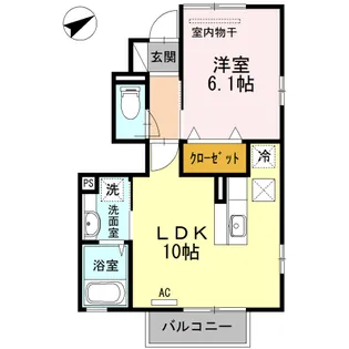 ディアス下伊敷【1階】の間取り