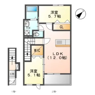 コリーヌ・ヴァンベール【2階】の間取り
