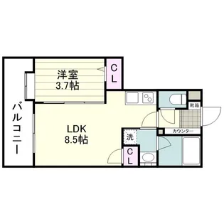 1LDKの間取り画像