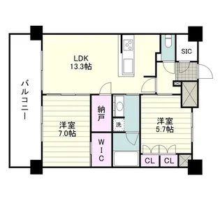 RJRプレシア鹿児島駅前【1403号室】の間取り