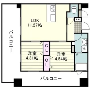 リアンシエルブルー高麗【1101号室】の間取り