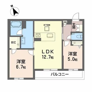シャーメゾン下荒田【1階】の間取り