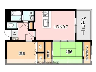 ドルチェ西紫原【202号室】の間取り