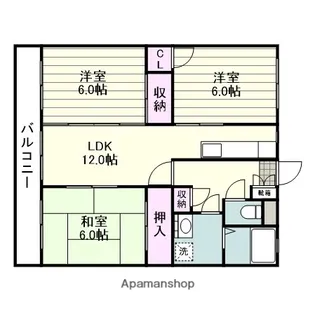 クレールハウスK【303号室】の間取り