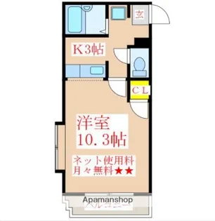 ボヌール武【213号室】の間取り