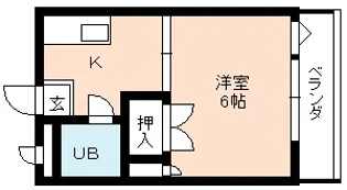 サンシャイン郡元【308号室】の間取り