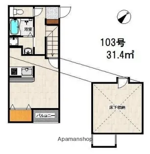 クレセント【103号室】の間取り