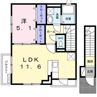 ハッピーハウスK【2階】の間取り