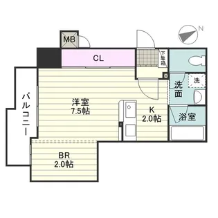 1Kの間取り画像